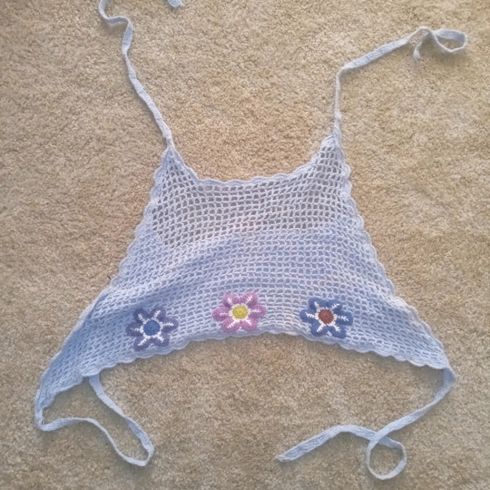 Vintage hand knitted crop top